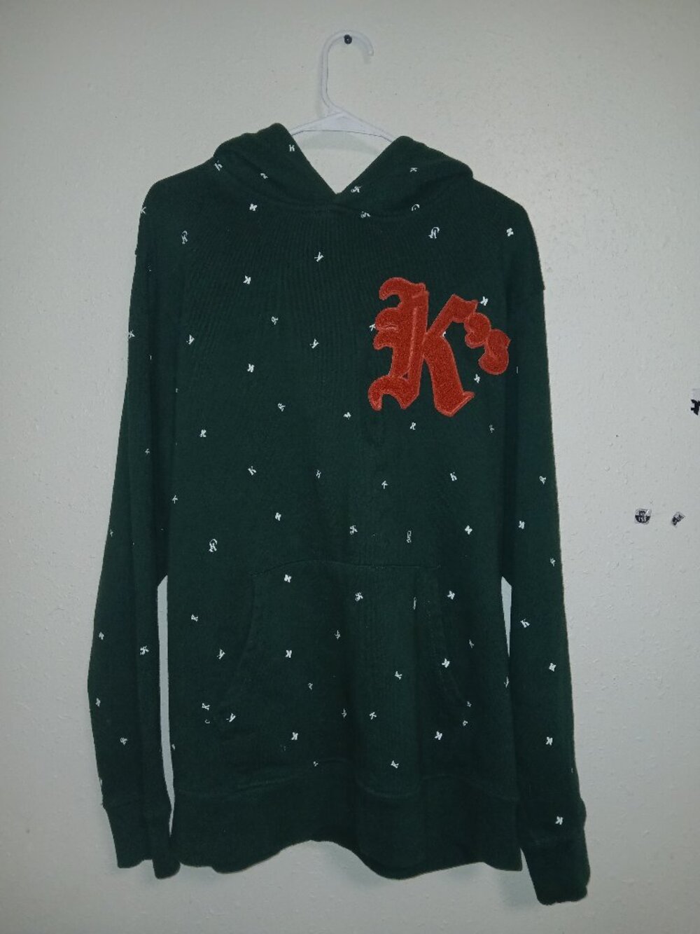 Kith all over print k hoodie size L